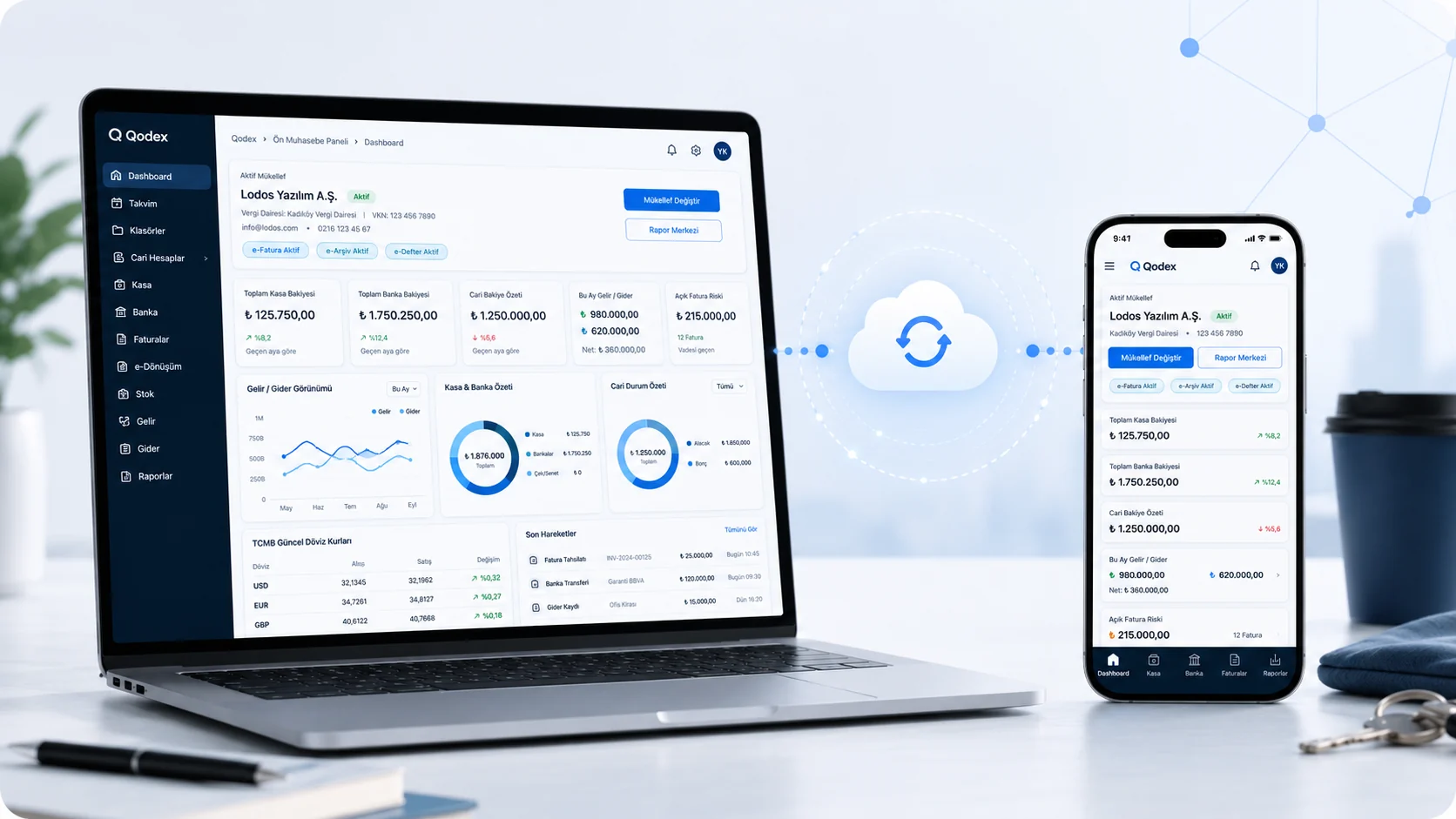 Qodex web ve mobil kullanım ekran görüntüsü